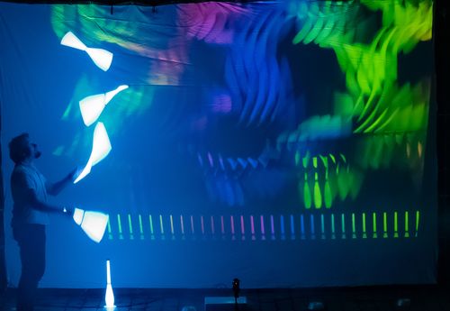 Hochzeits Show mit LED Jonglage und Video Projektionen
