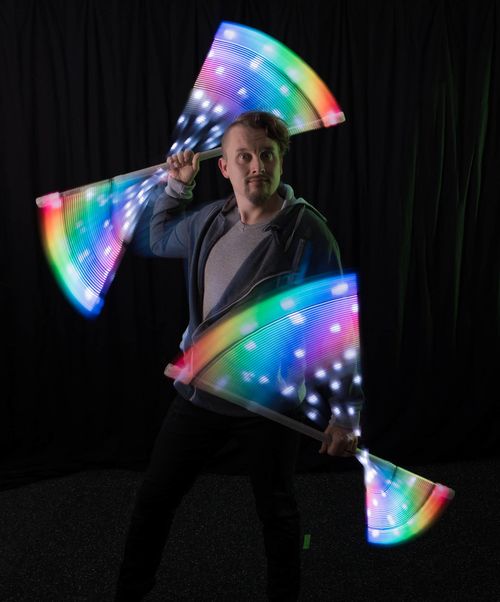 LED Jonglage mit Stäben