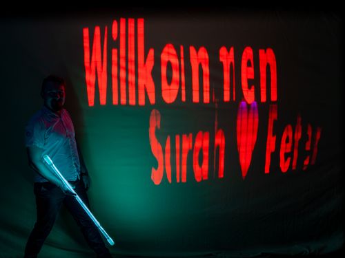 Hochzeits LED Show mit dem Namen des Brautpaares